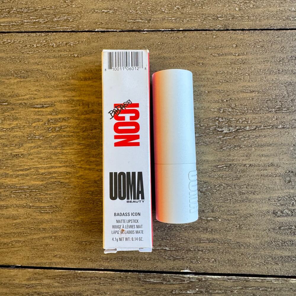 UOMA Beauty Badass Icon Matte Lipstick 0.14oz Shade Nina NIB Icon Cocoa